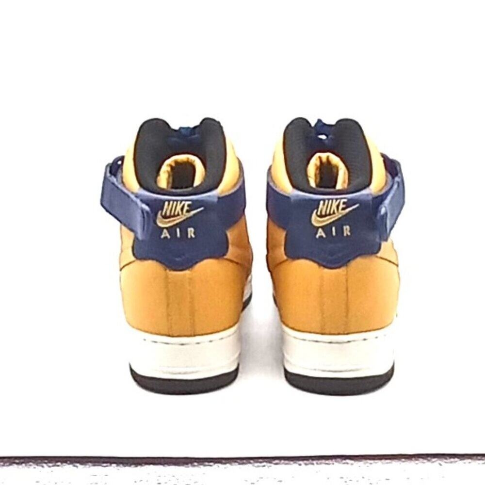 Nike Air Force 1 High Top Athletic Shoes Men 11.5 Yellow / Black Lace & Loop EUC - Picture 9 of 12